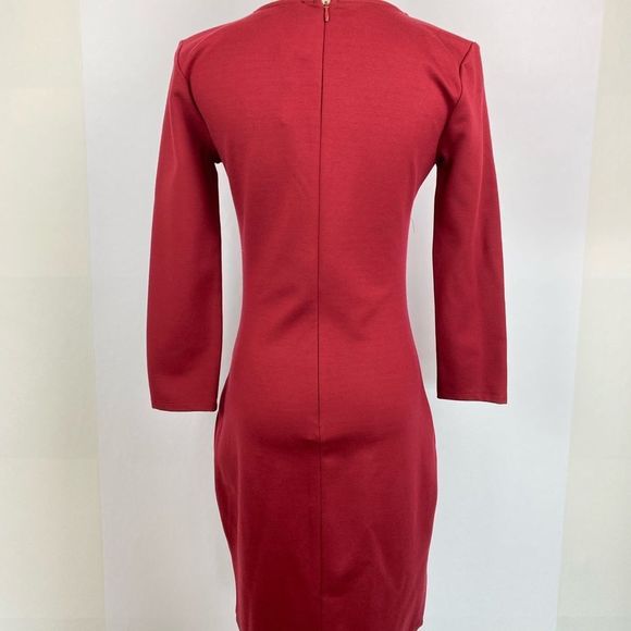 NWT SUGARLIPS Burgundy Bodycon V-neck Mini Dress - Picture 9 of 13